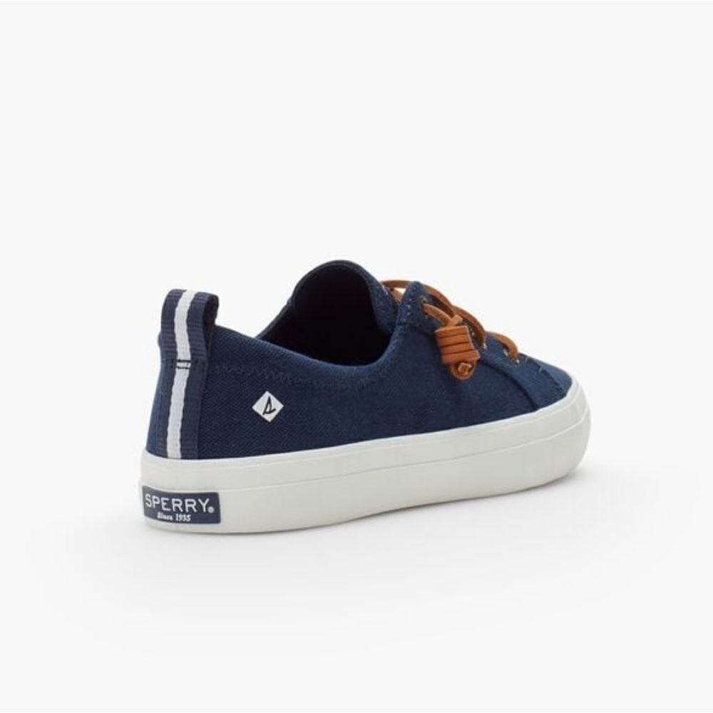 Sperry® Womens Crest Vibe Navy Canvas Ankle Boat Shoes - Picture 3 of 13